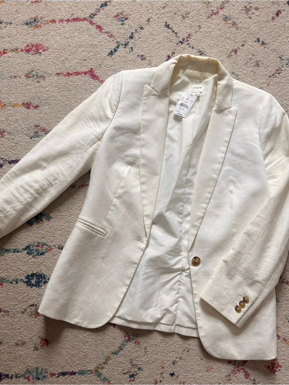 J. Crew Women's Ivory Tailored Single-Button Blazer